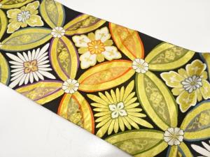 花七宝模様織り出し　振袖用袋帯